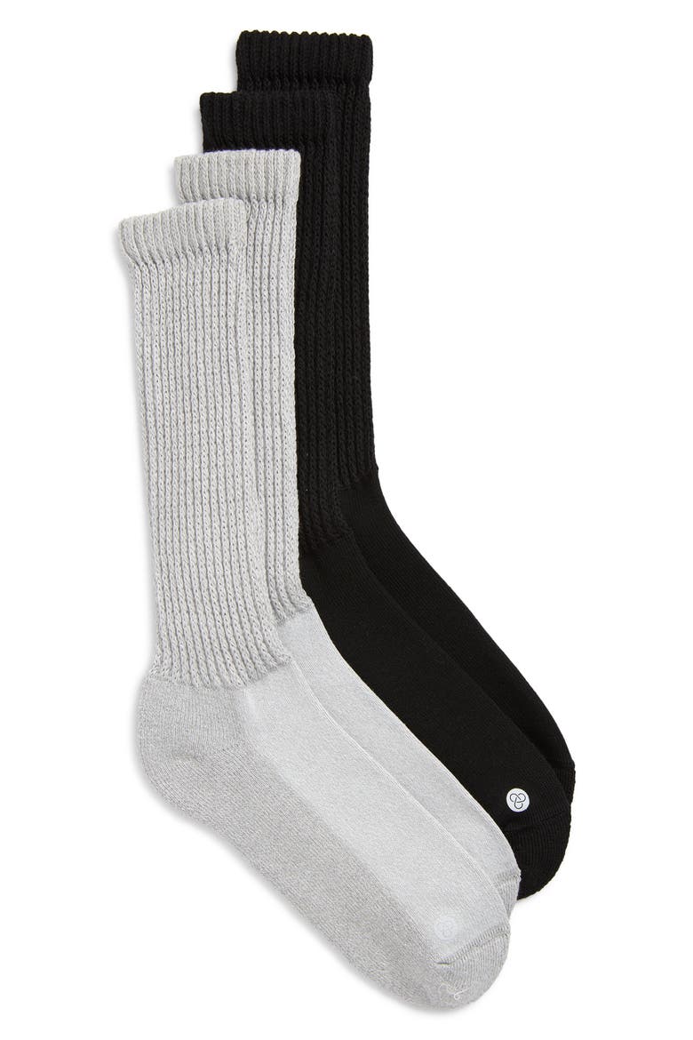 2-Pack Scrunch Socks, Main, color, GREY MULTI