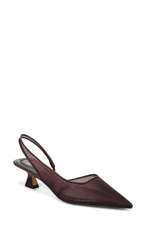 Devin Slingback Half D'Orsay Pointed Toe Kitten Heel Pump