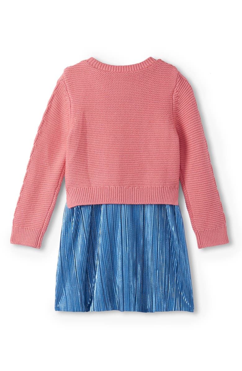 Hatley Kids' Mixed Media Long Sleeve Dress, Alternate, color, Pink