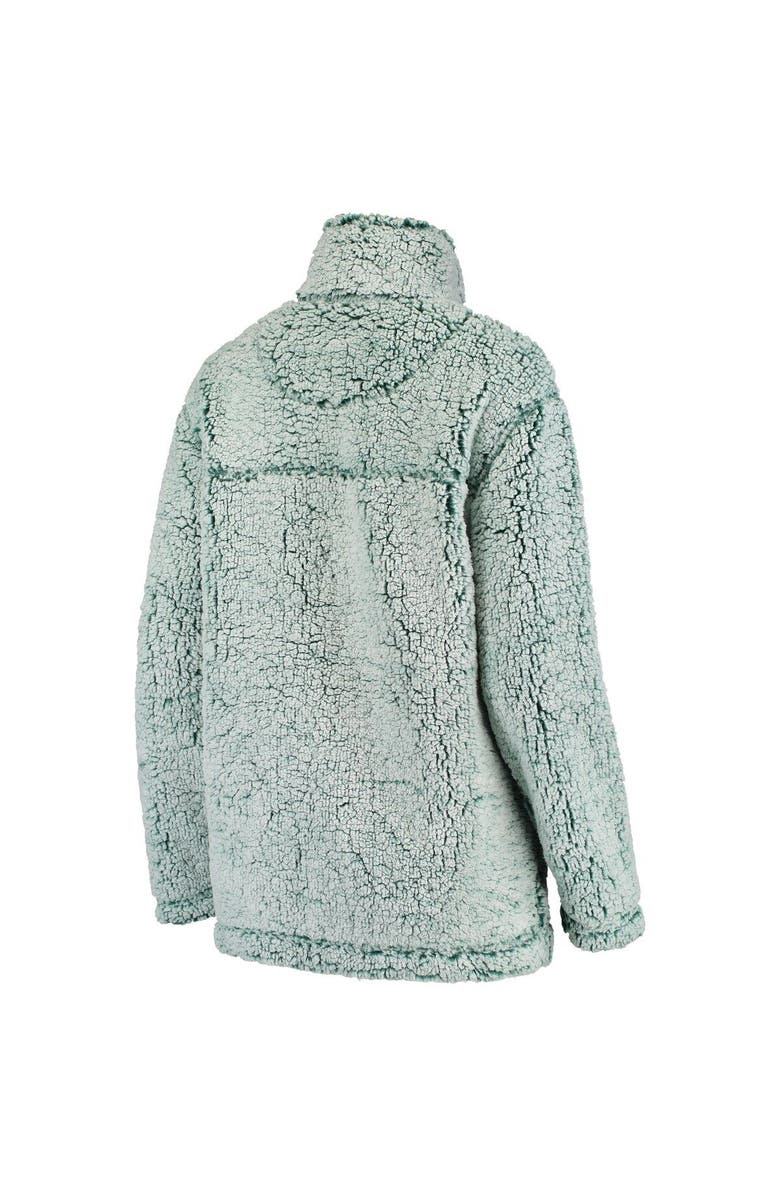 BOXERCRAFT Women's Green Michigan State Spartans Sherpa Super Soft Quarter Zip Pullover Jacket, Alternate, color, 