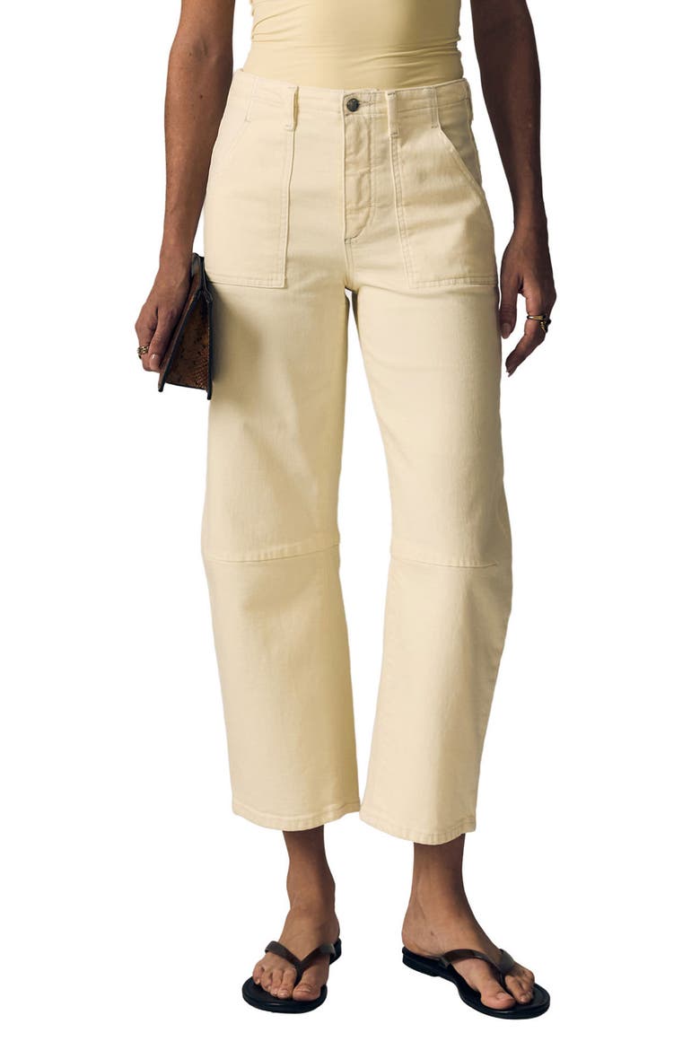 Utility Barrel Leg Jeans, Main, color, LEMON YELLOW
