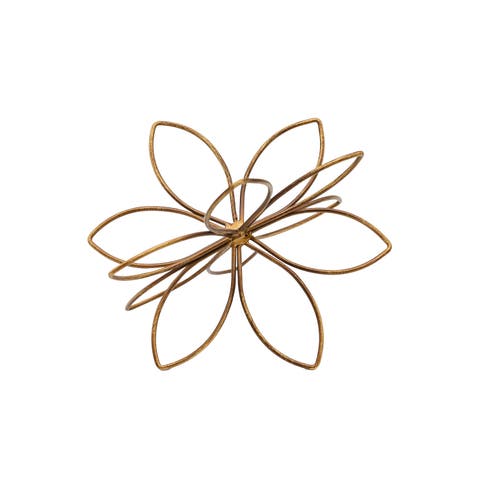 Open Flower Decorative Accent Bronze Metal