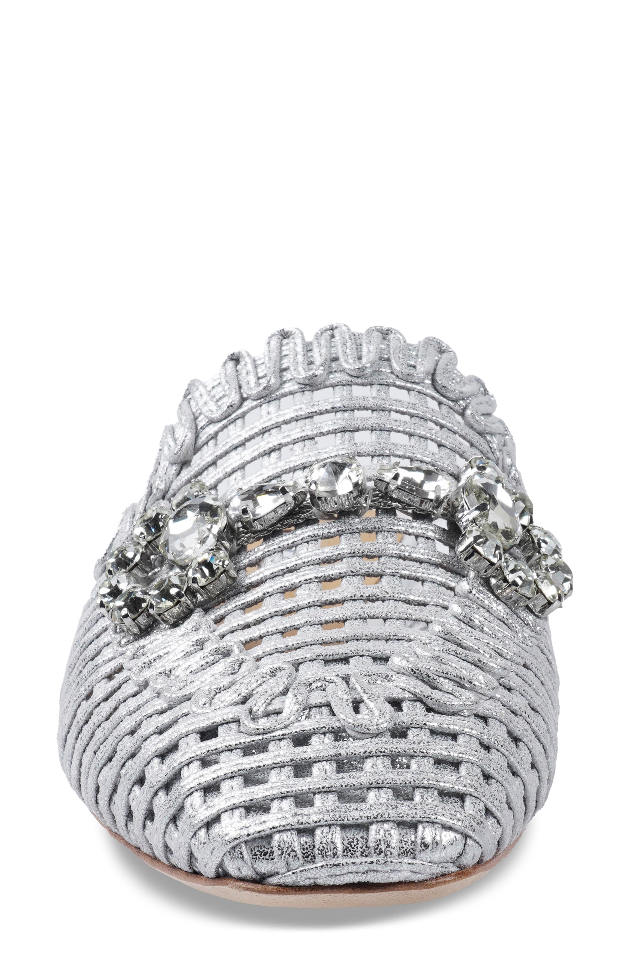 Isabelle Crystal Bit Mule, Alternate, color, SILVER