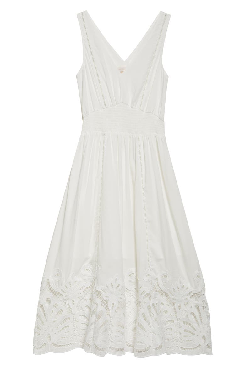 Lucy Embroidery Detail Cotton Blend Dress, Alternate, color, IVORY EYELET