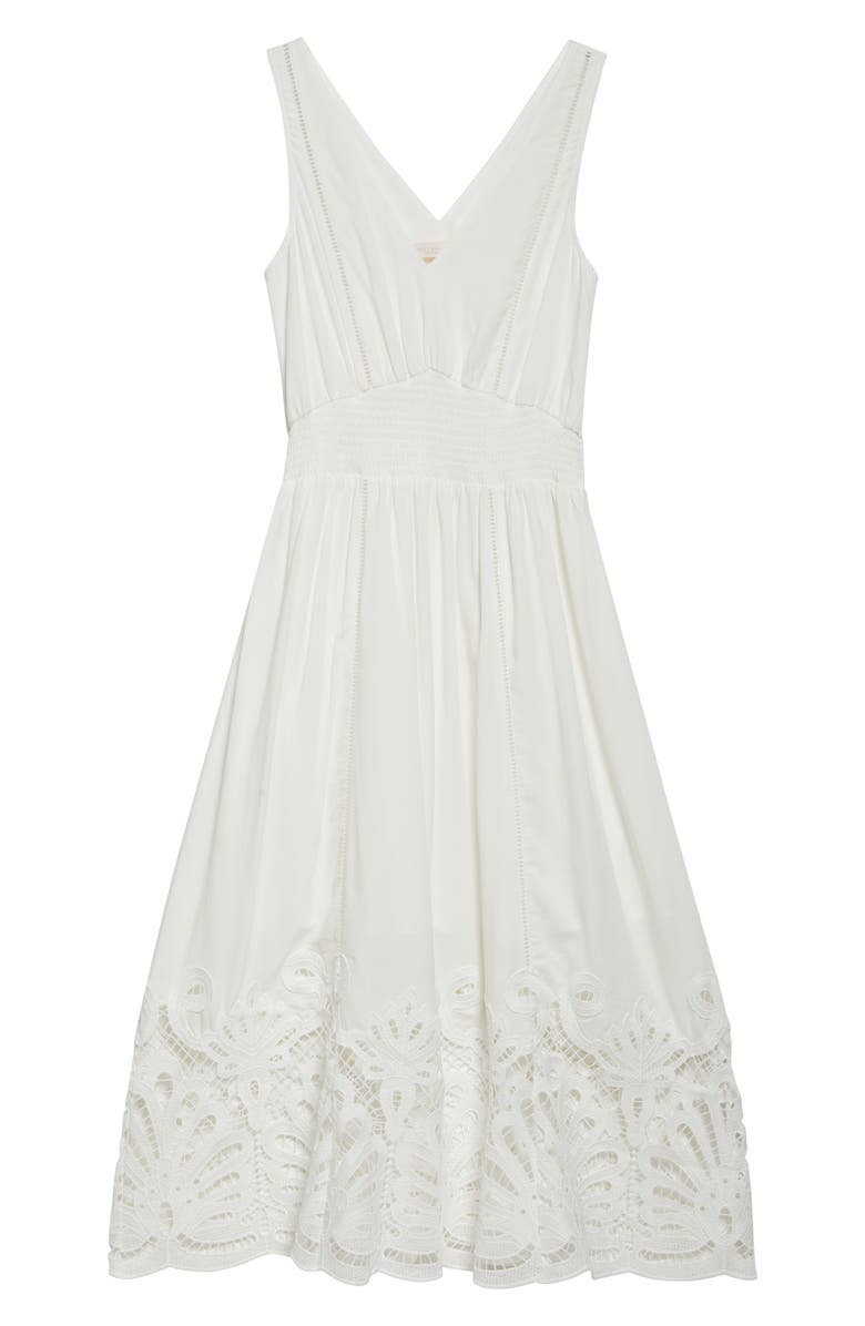 Ramy Brook Lucy Embroidery Detail Cotton Blend Dress, Alternate, color, Ivory Eyelet