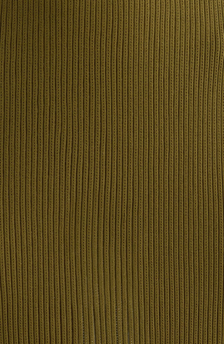 Ulla Johnson Vera Metallic Pleated Midi Skirt, Alternate, color, Olive