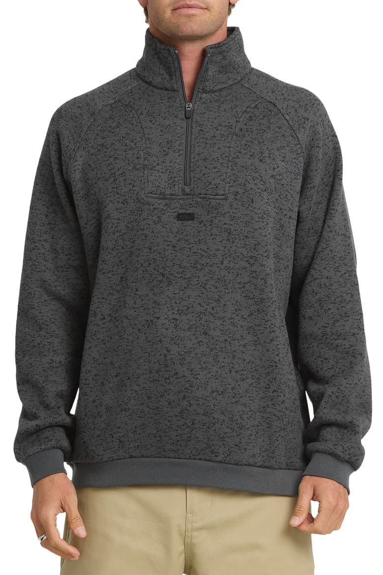 Keller Half Zip Pullover, Main, color, BLACK HEATHER