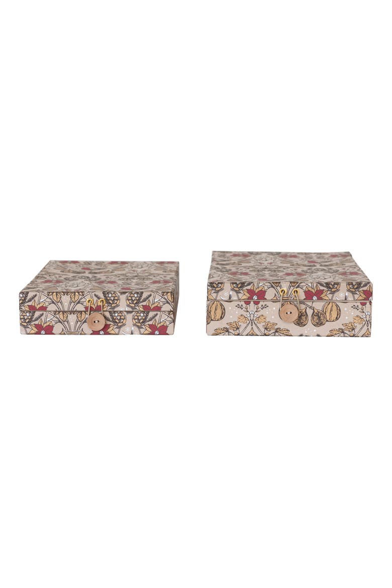 Floral Paper Gift Boxes Set, Multicolor, Set of 2, Main, color, Multicolor