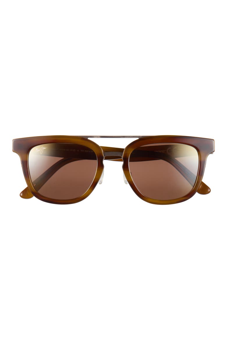 Relaxation Mode 49mm Polarized Round Sunglasses, Main, color, TORTOISE TORTOISE BRONZE