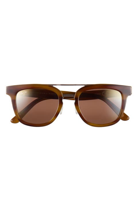 Relaxation Mode 49mm Polarized Round Sunglasses