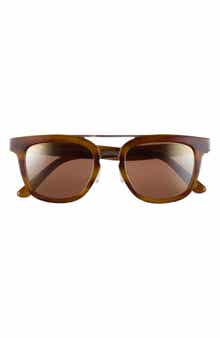 Relaxation Mode 49mm Polarized Round Sunglasses