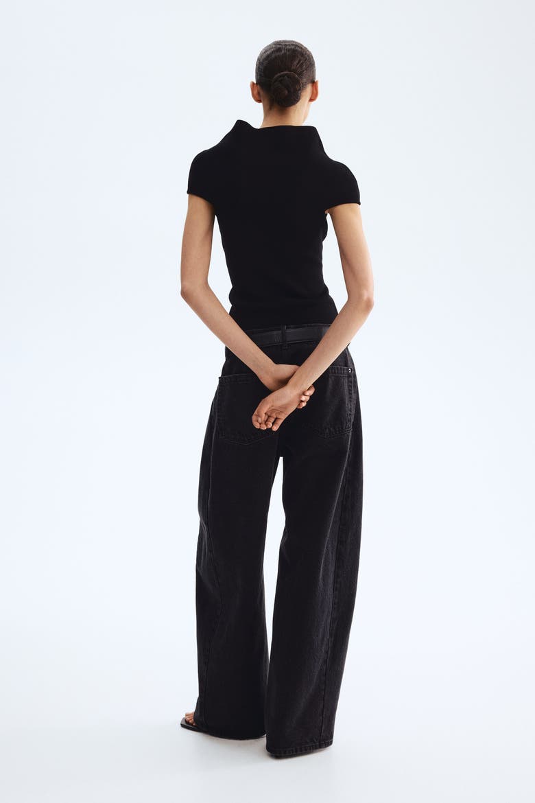 Turtleneck Top, Alternate, color, Black