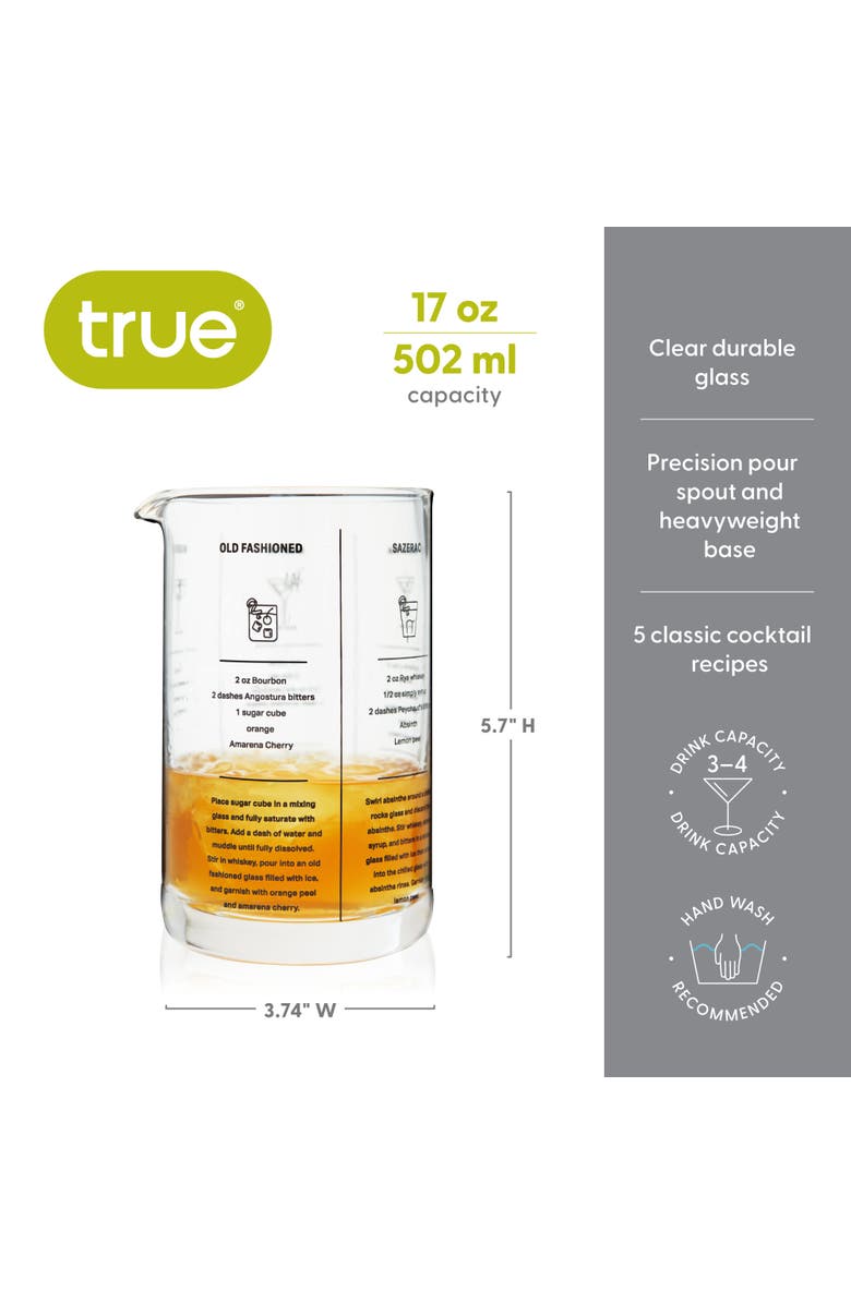 true Recipe Mixing Glass, Alternate, color, Clear