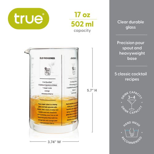 True Recipe Mixing Glass In Transparent