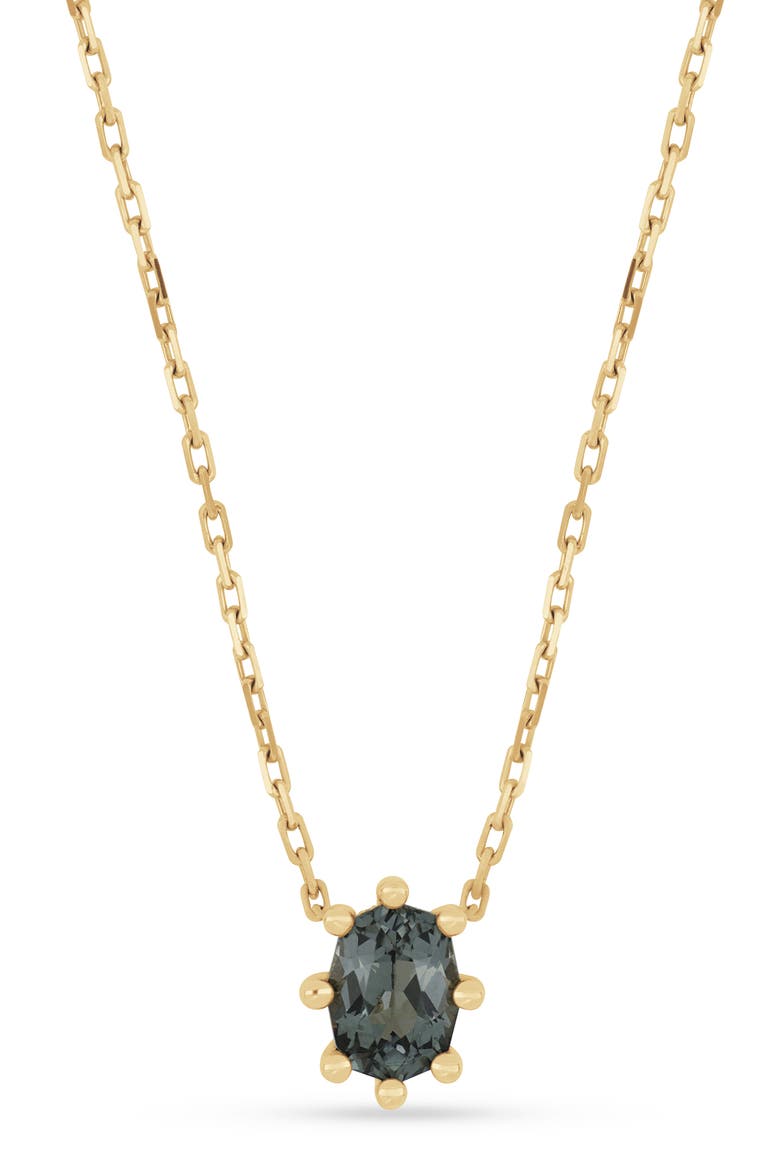 Iris 18k Gold Gray Spinel and Natural Diamond Pendant Necklace, Main, color, 18KY
