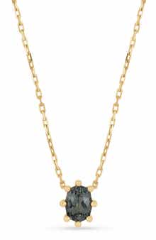 Iris 18k Gold Gray Spinel and Natural Diamond Pendant Necklace