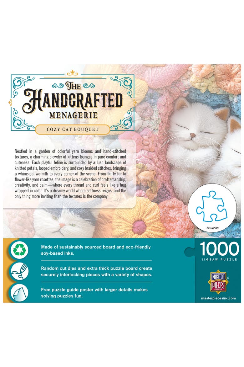 Cozy Cat Bouquet 1000 Piece Puzzle, Alternate, color, Multicolor