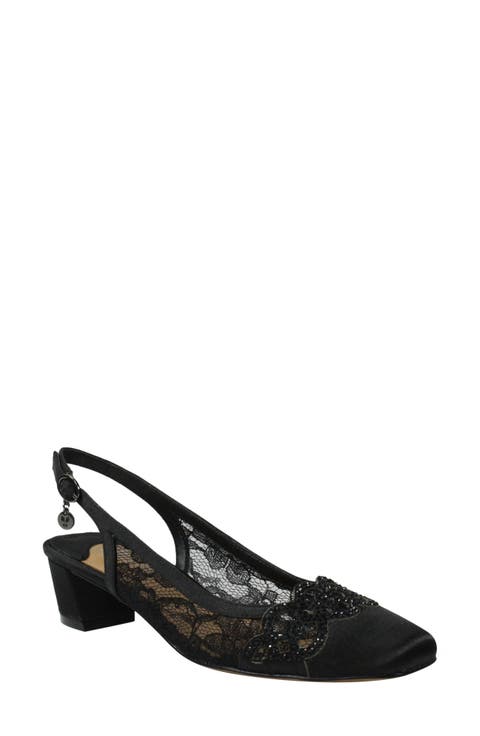 Faleece Crystal Embellished Slingback Pump (Women)