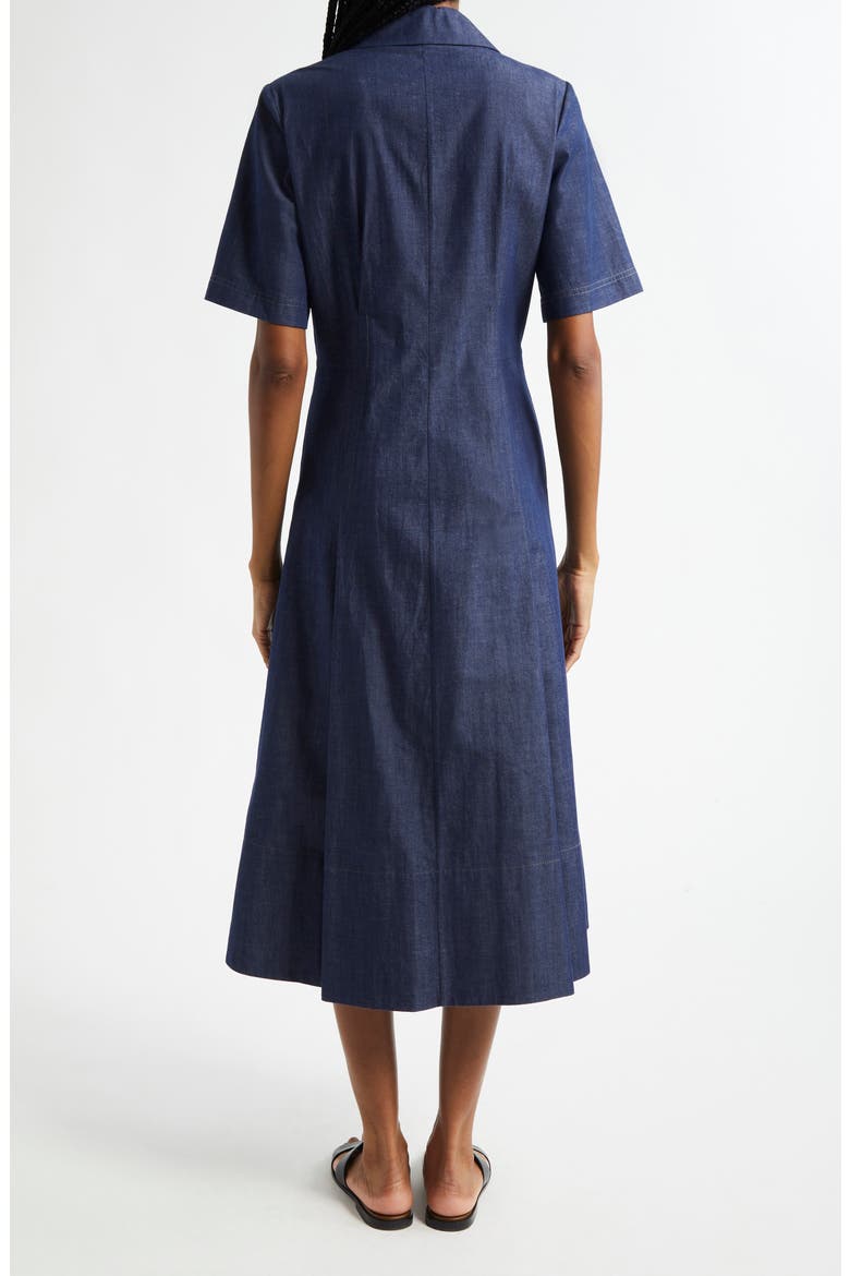 Fit & Flare Denim Shirtdress, Alternate, color, DEEP INDIGO