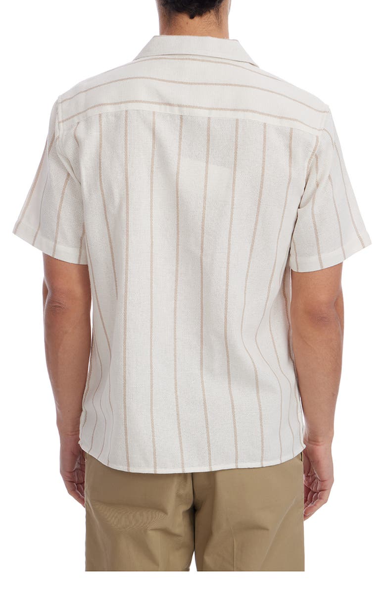 PX Vertical Stripe Camp Shirt, Alternate, color, Ecru