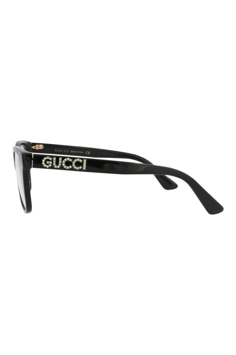 54mm Cat Eye Optical Glasses, Alternate, color, BLACK BLACK TRANSPARENT