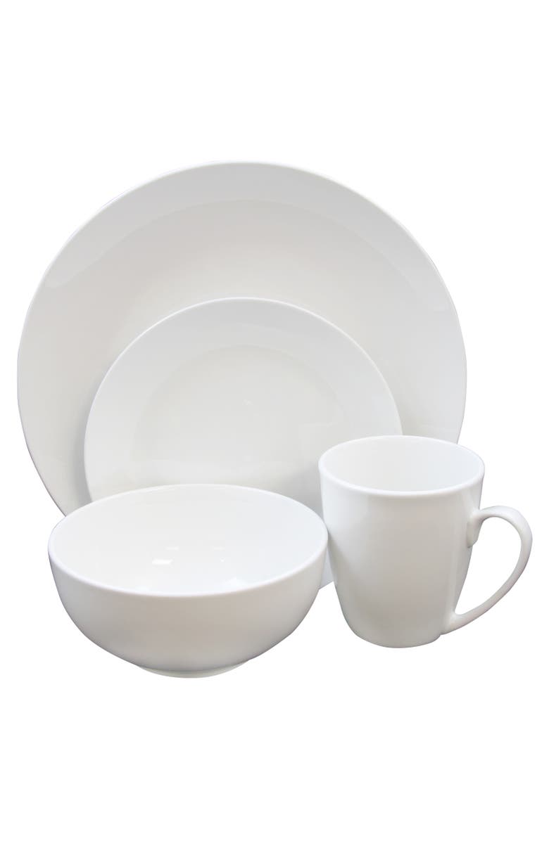 Gibson Home Ogalla 16 Piece Dinnerware Set, Main, color, White