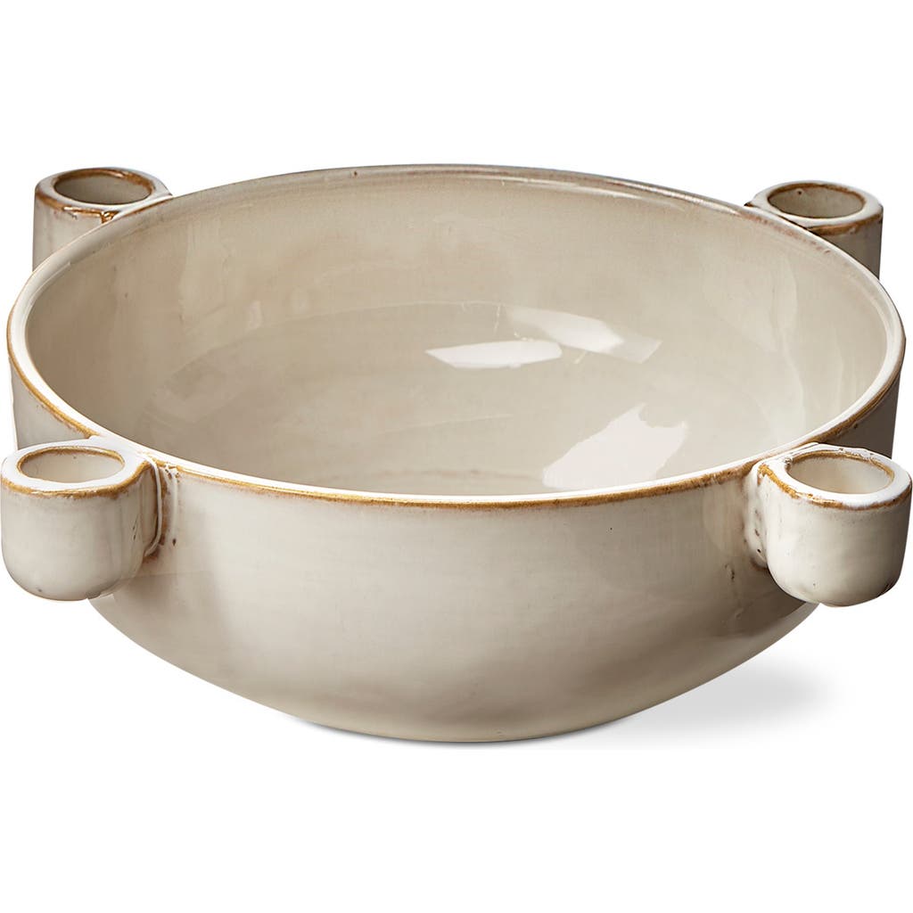 Tag Ceramic White Candleholder Bowl For Taper Candles Summer Decor In Brown