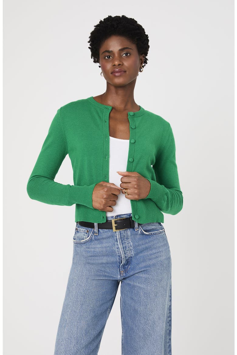 Cozysoft Crop Cardigan, Alternate, color, GREEN SUMMER