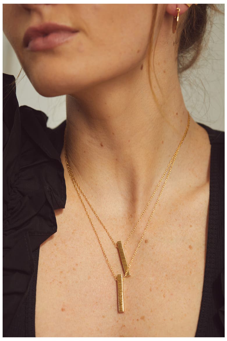 Meta Bar Pendant Necklace, Alternate, color, GOLD