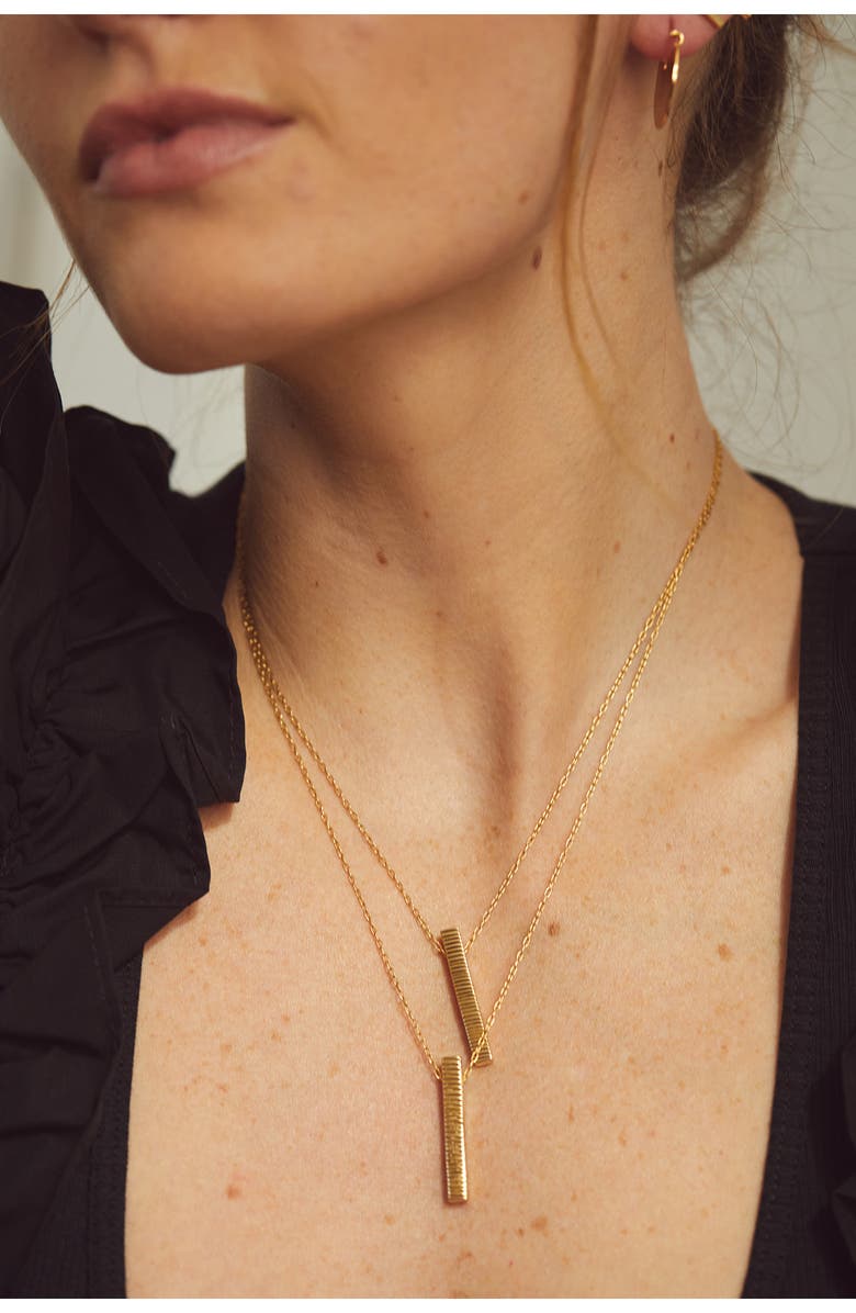 SOKO Meta Bar Pendant Necklace, Alternate, color, Gold