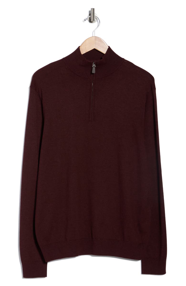 TOM BAINE Solid Quarter Zip Pullover, Alternate, color, Burgundy