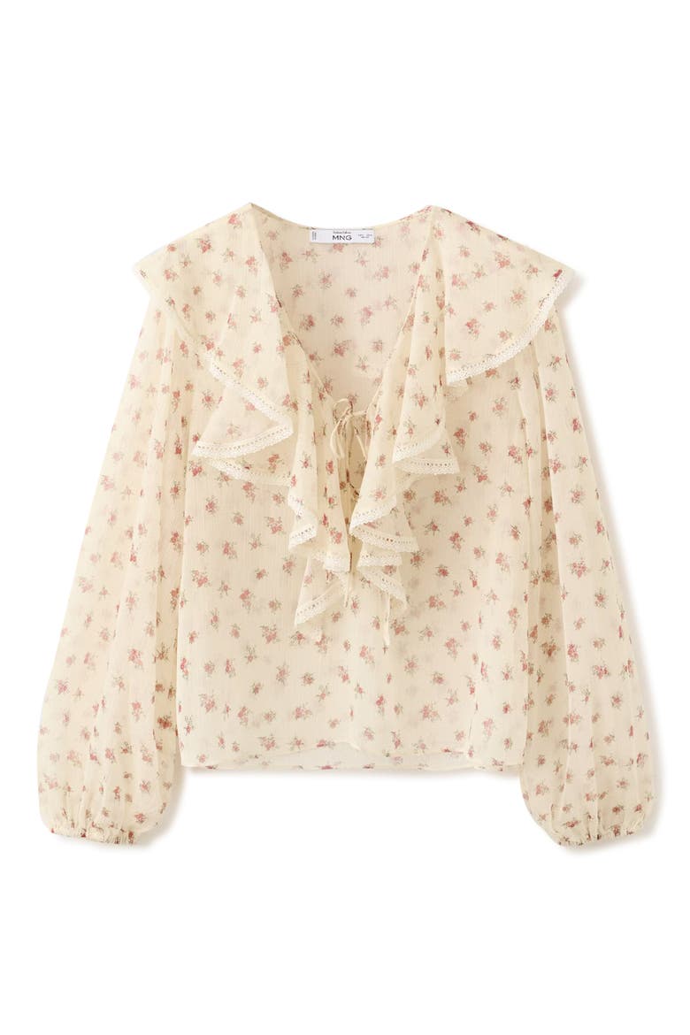 Ruffled Floral Top, Alternate, color, YELLOW
