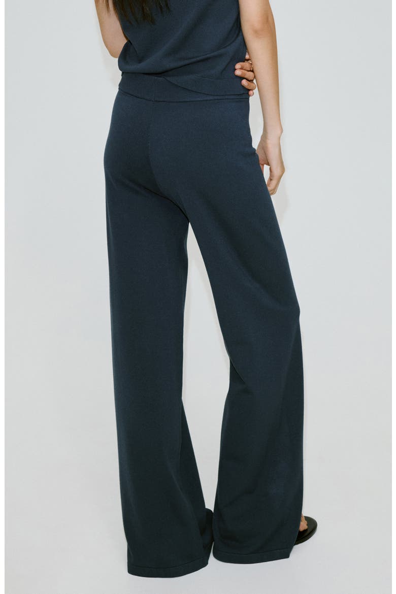 Knit Wide Leg Trousers, Alternate, color, BLUE