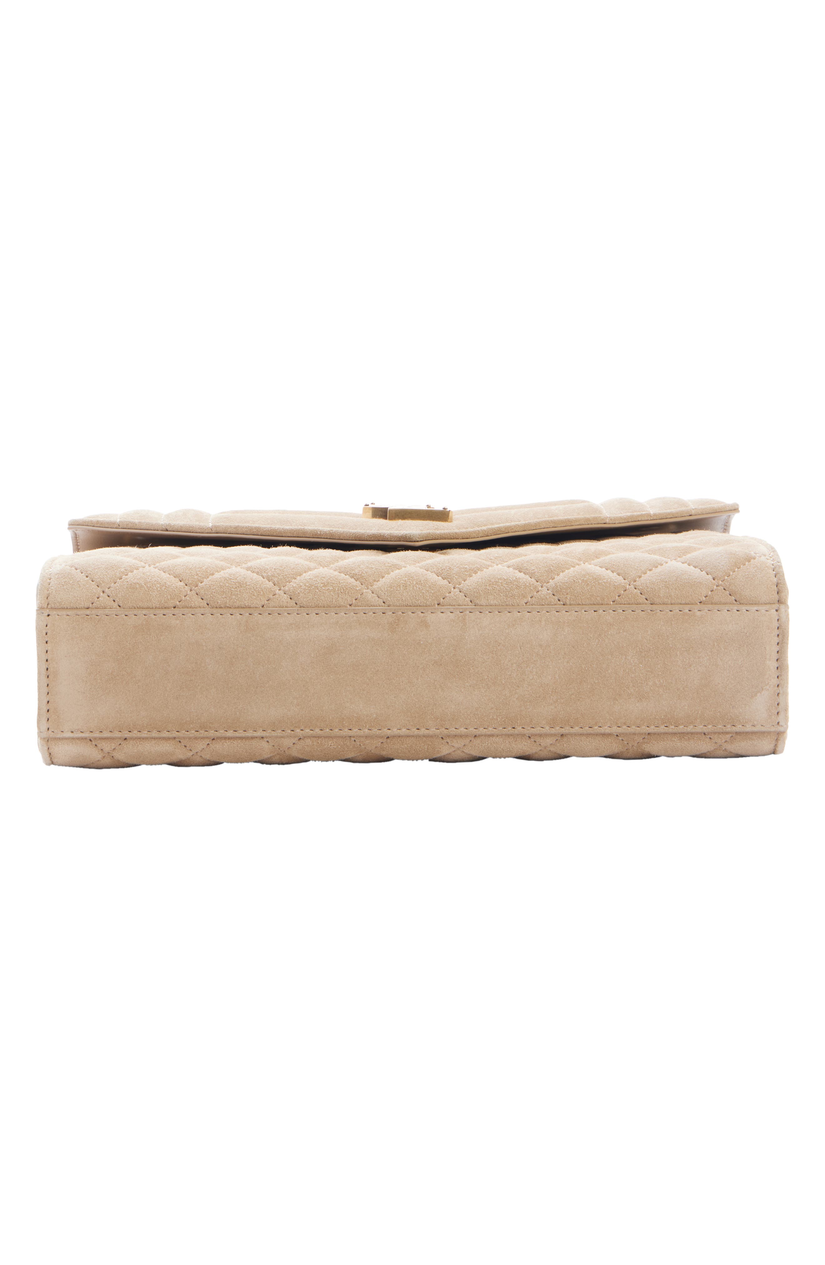 Small Envelope Suede Crossbody Bag, Alternate, color, MATT GOLD