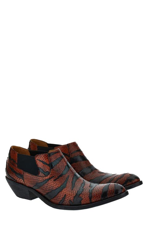 Tiger Python Embossed Texan Boot (Men)