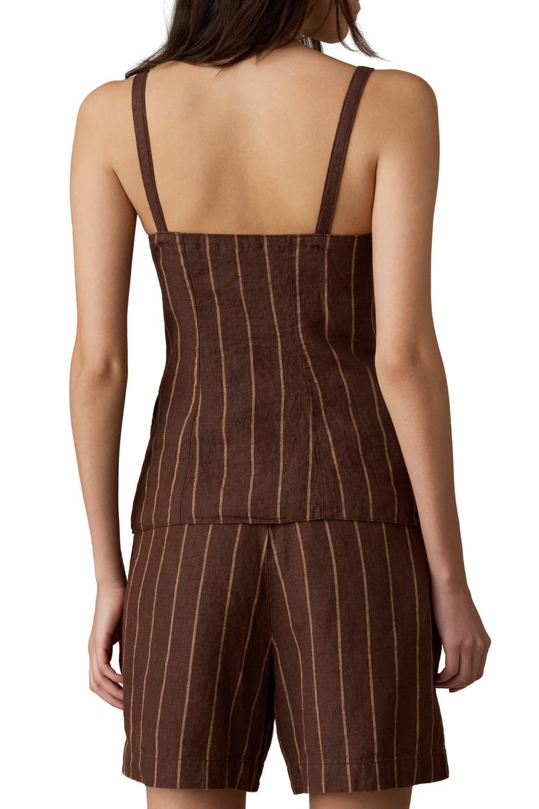 Sun Strider Milo Linen Button-Up Vest, Alternate, color, HARBOR LINE STRIPE