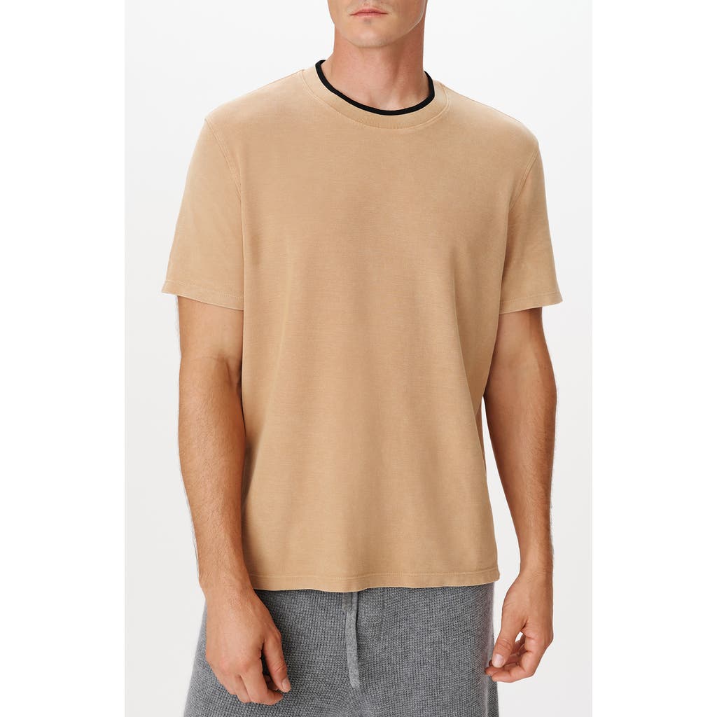Atm Anthony Thomas Melillo Pique With Chroma Wash Short Sleeve Tee In Desert Tan