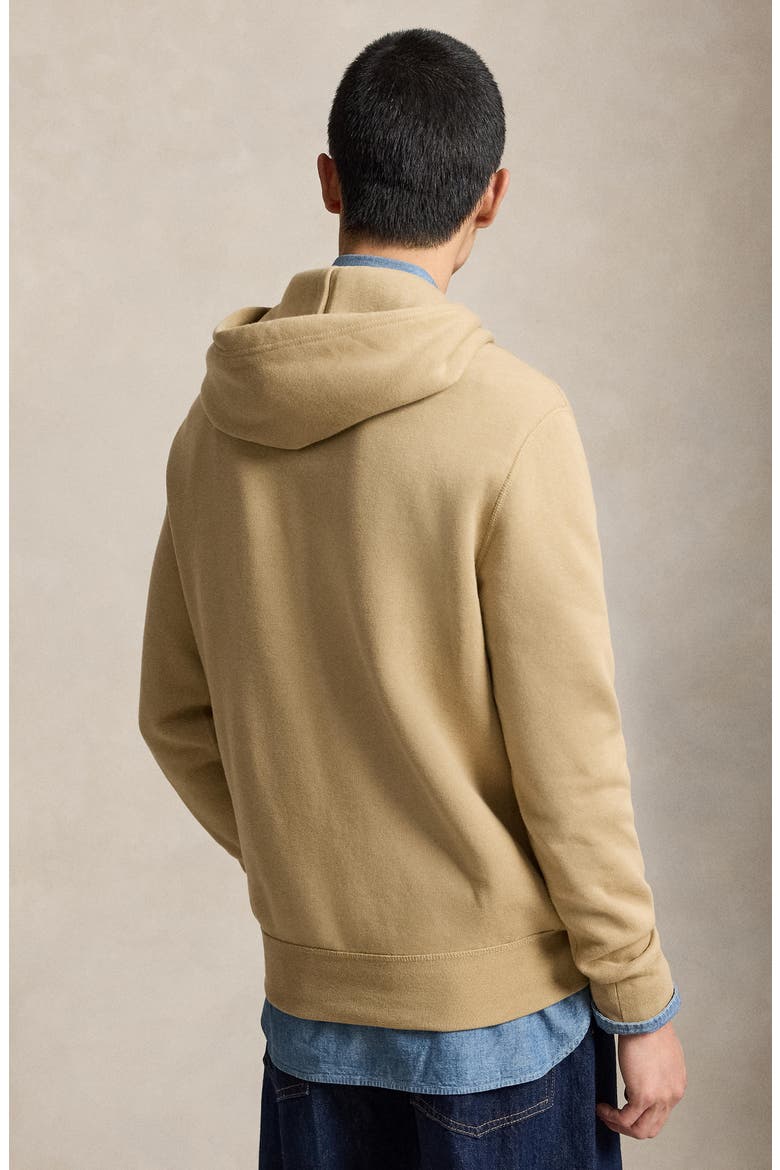 Pony Logo Fleece Hoodie, Alternate, color, KHAKI