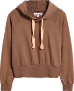 CITY BLUES Crop Cotton Hoodie