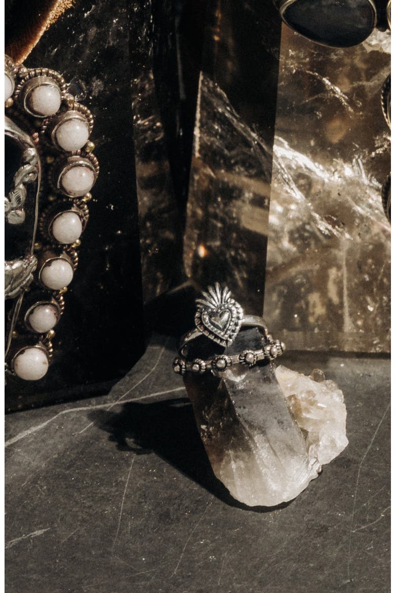 Milagros Flaming Heart Ring, Alternate, color, SILVER