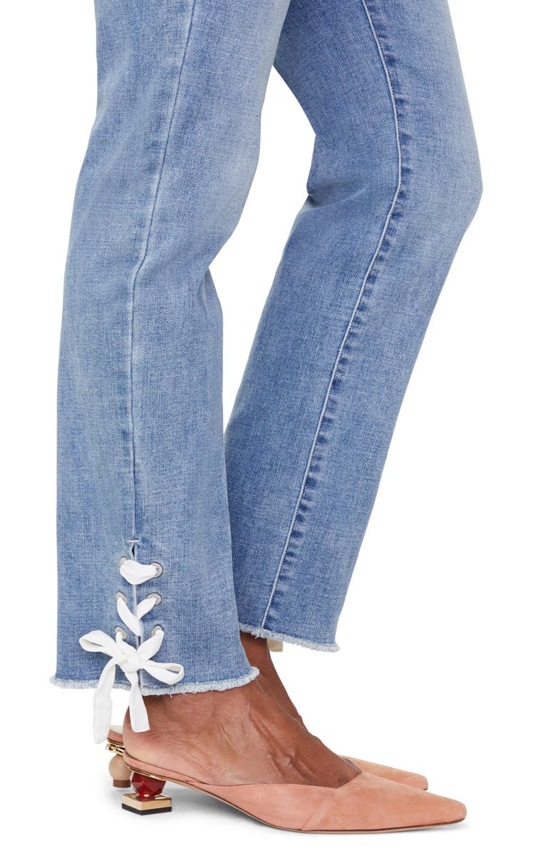 NYDJ Sheri High Waist Lace-Up Cuff Slim Ankle Jeans, Alternate, color, 