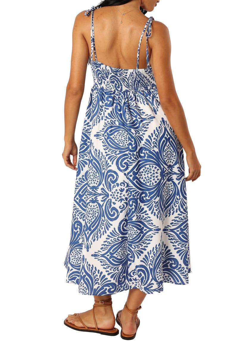 Stazie Midi Sundress, Alternate, color, BLUE WHITE PRINT