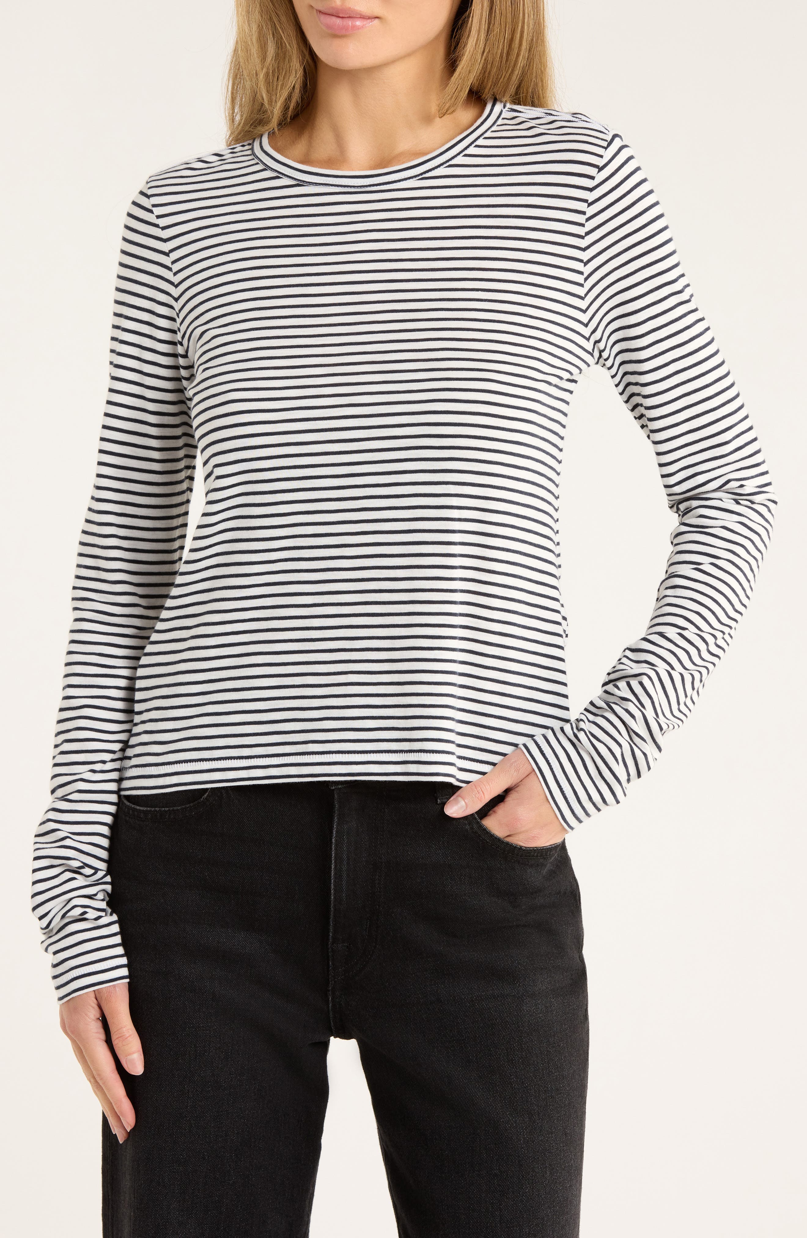 rag & bone Long Sleeve Slub Knit Top