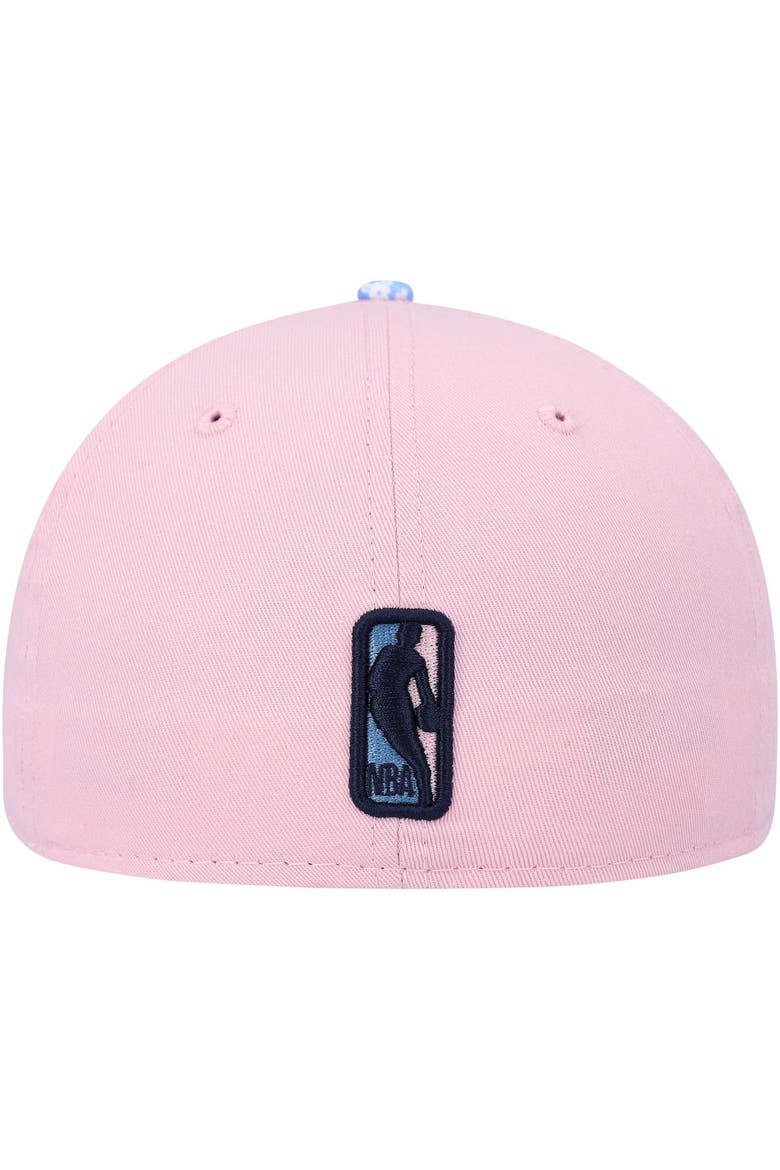 Men's New Era Pink/Light Blue Philadelphia 76ers Paisley Visor 59FIFTY Fitted Hat, Alternate, color, Pink