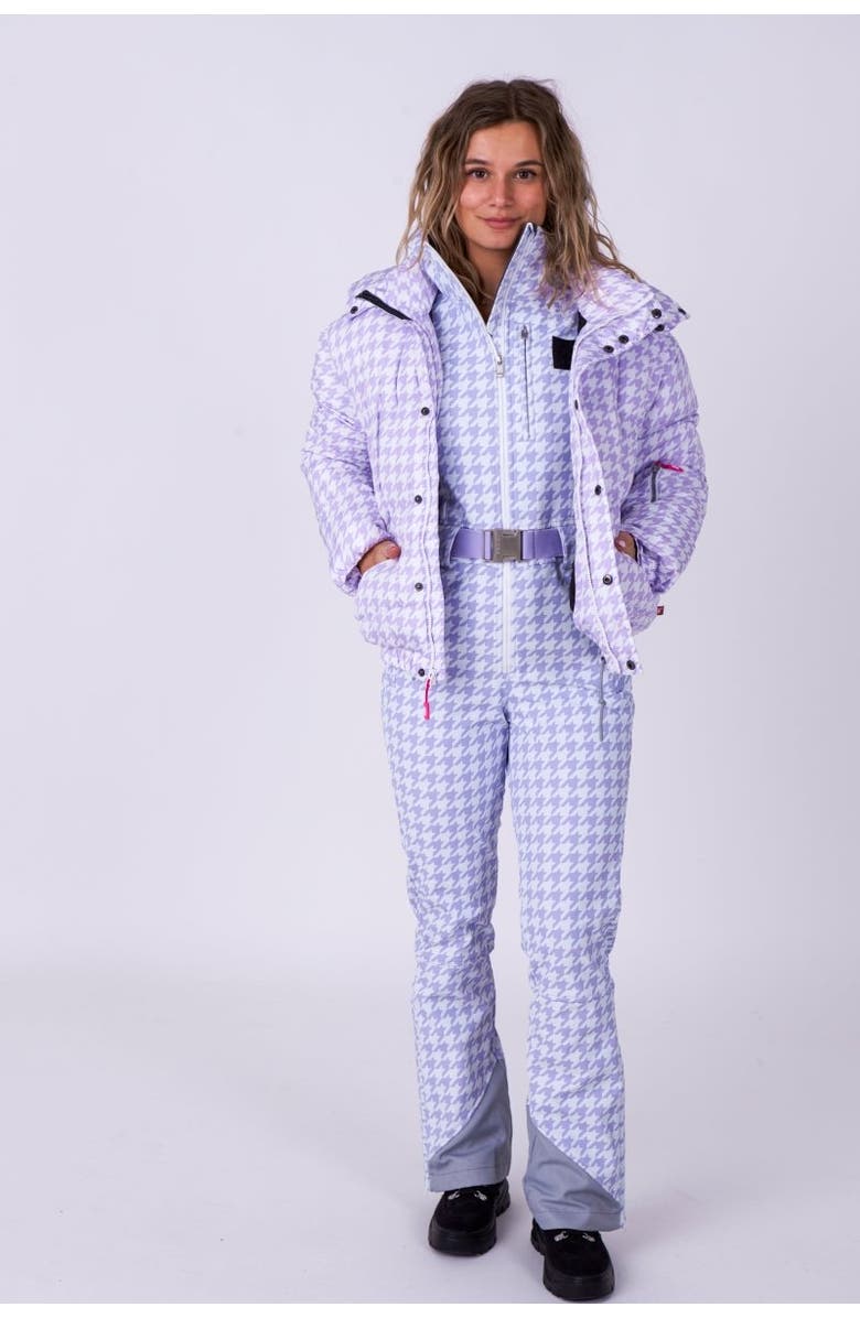 OOSC Chic Puffer Jacket - Houndstooth, Alternate, color, Purple