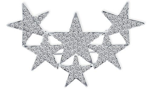 Bling Jewelry Large Holiday Star Brooch In Metallic