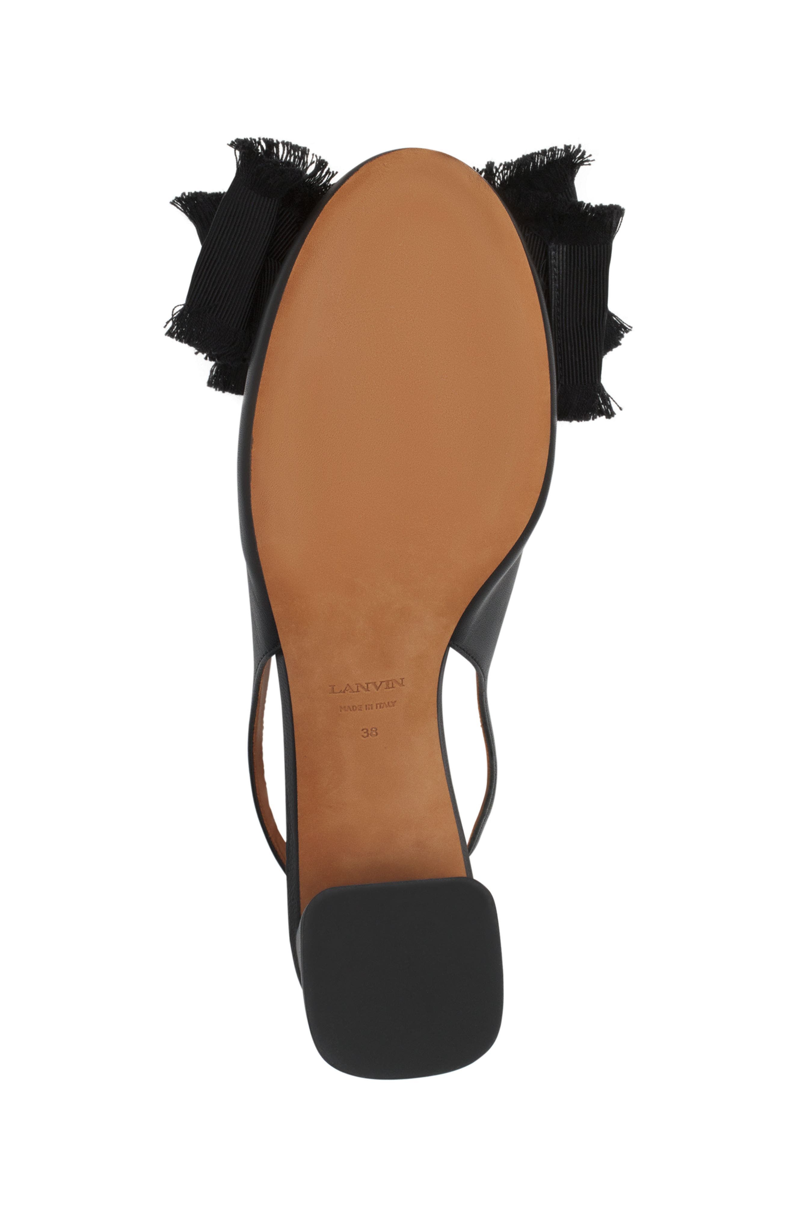 Lanvin LEATHER HEELED SLINGBACK BALLERINA, Alternate, color, 