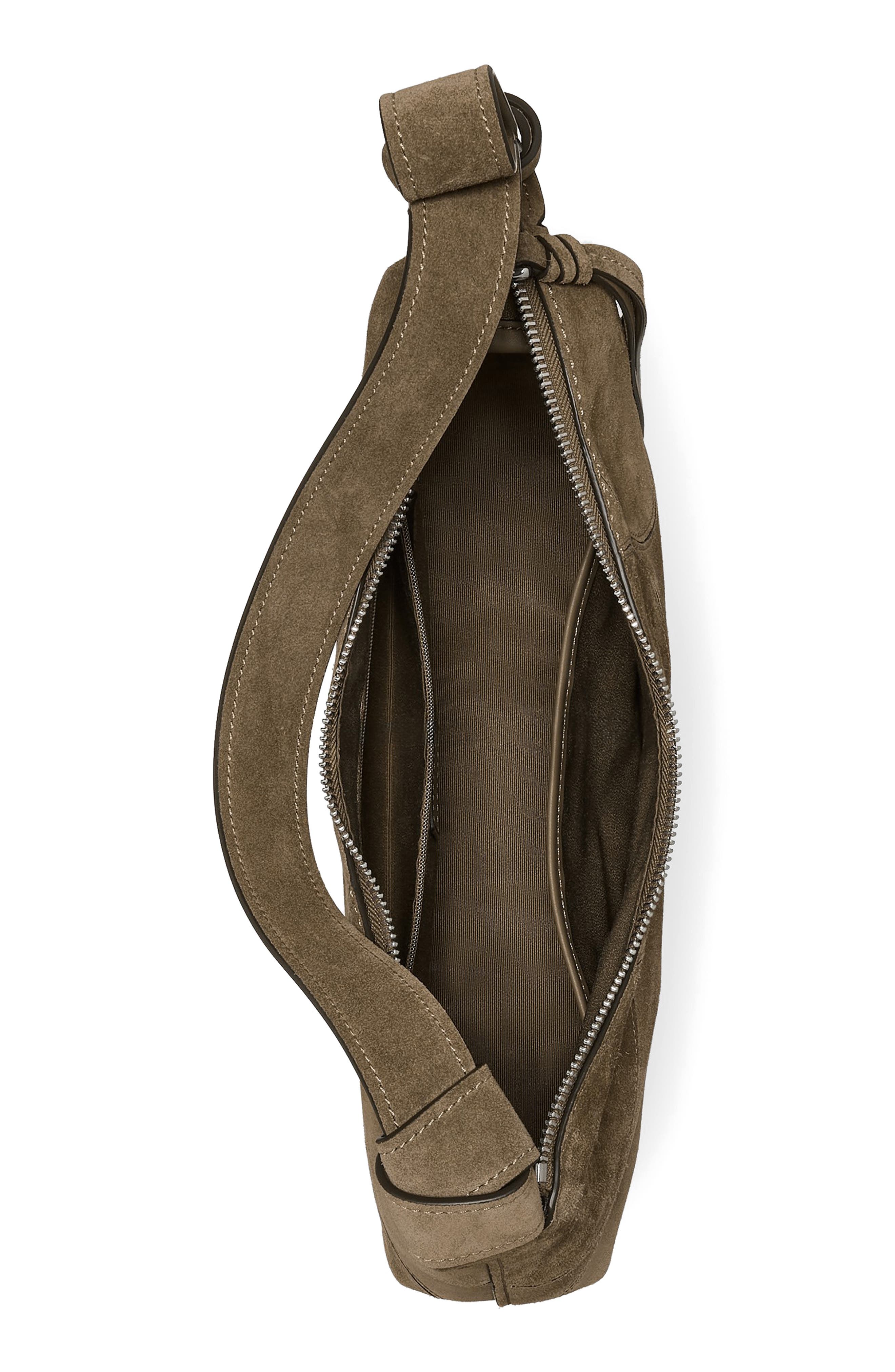 Loop Dot Patchwork Suede Shoulder Bag, Alternate, color, DRIFTWOOD