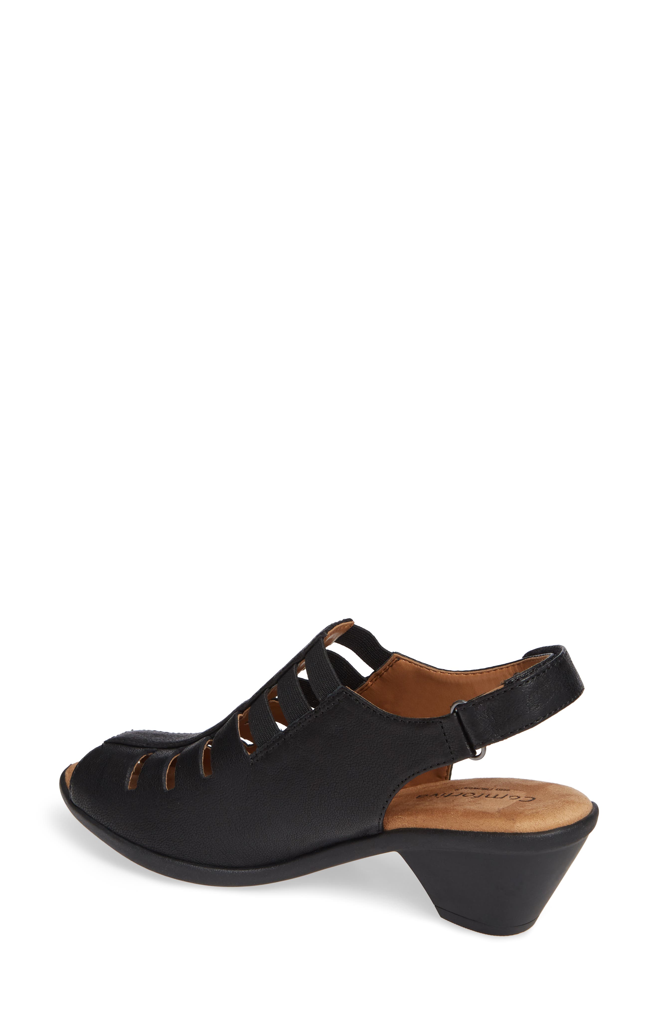 Faye Sandal, Alternate, color, BLACK LEATHER