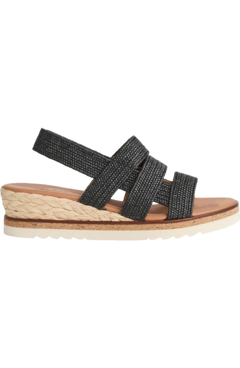 André Assous Noma Woven Wedge Sandal, Alternate, color, Black Raffia